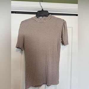 Albion Striped Jersey Top in Blue and Cream